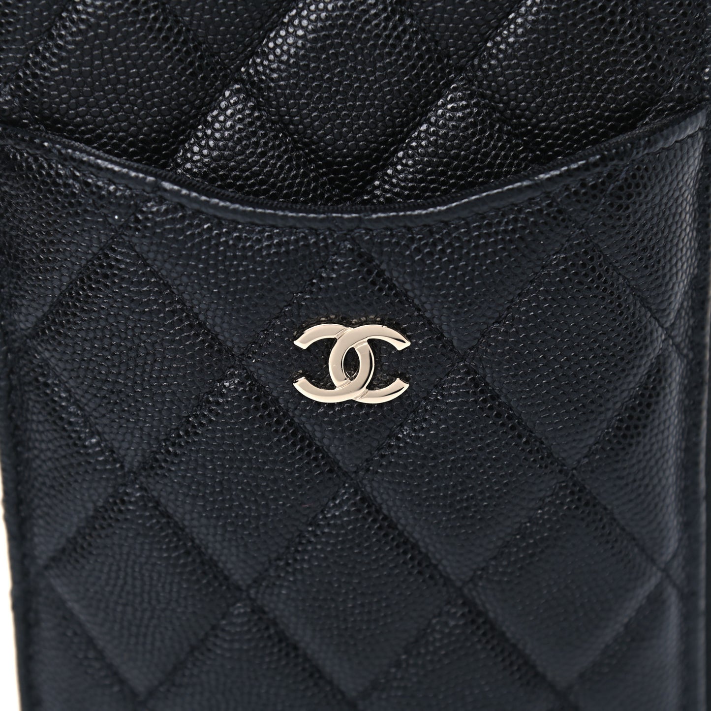 Caviar Quilted Classic Flat Wallet Pouch Black
