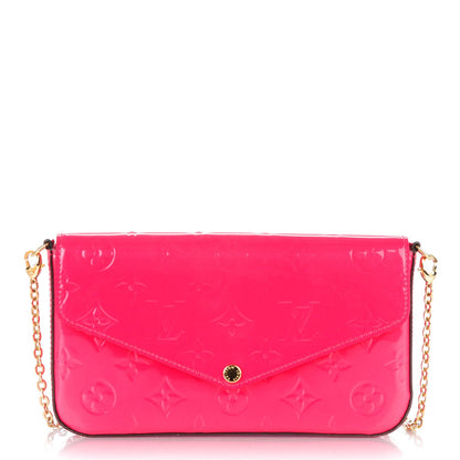 Louis Vuitton Vernis Felicie Pochette Chain Wallet Hot Pink 1 of 7