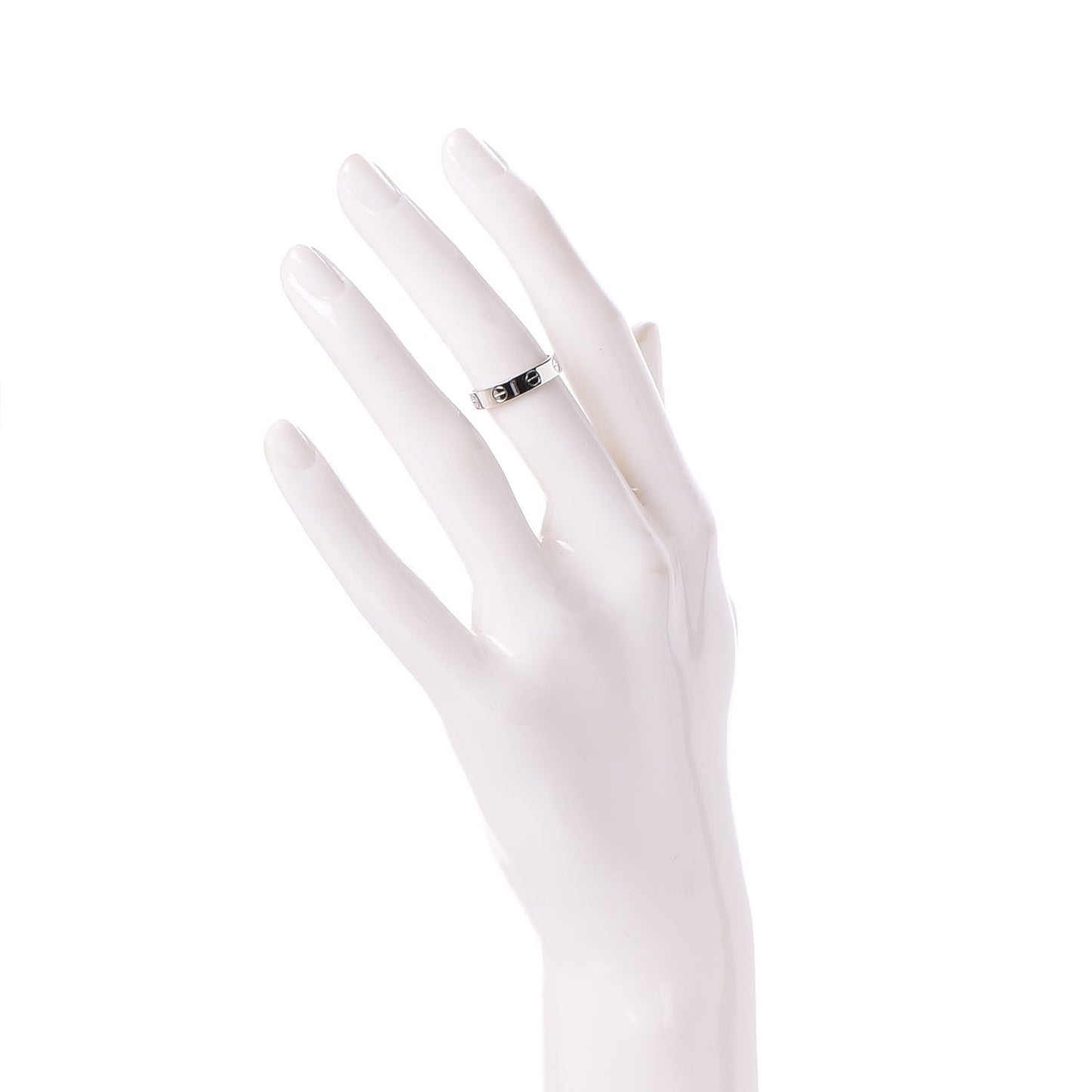 18K White Gold 4mm LOVE Wedding Band Ring 49 4.75