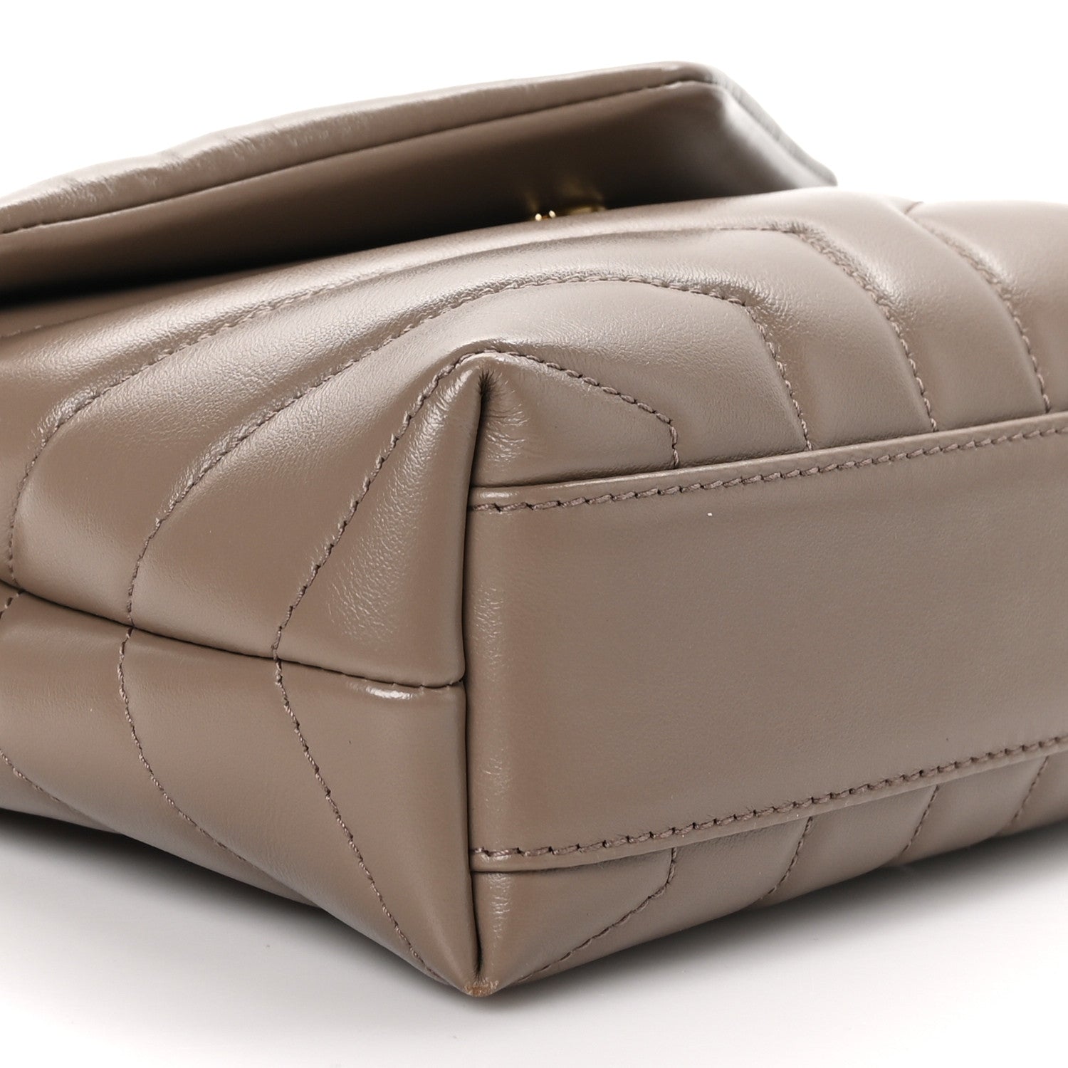 Saint Laurent Calfskin Y Quilted Monogram Toy Loulou Crossbody Bag Taupe 10 of 12