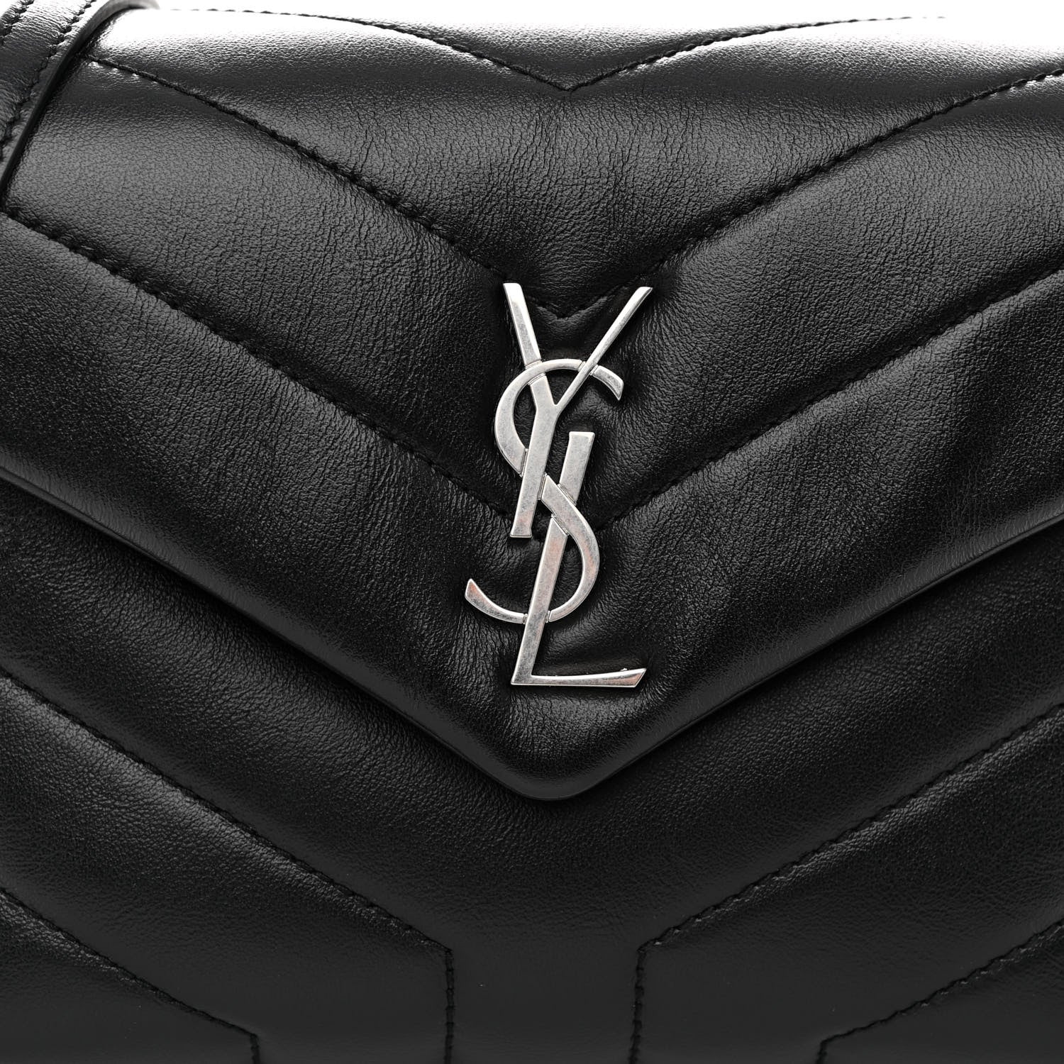 Saint Laurent Calfskin Y Quilted Monogram Toy Loulou Crossbody Bag Black 8 of 10
