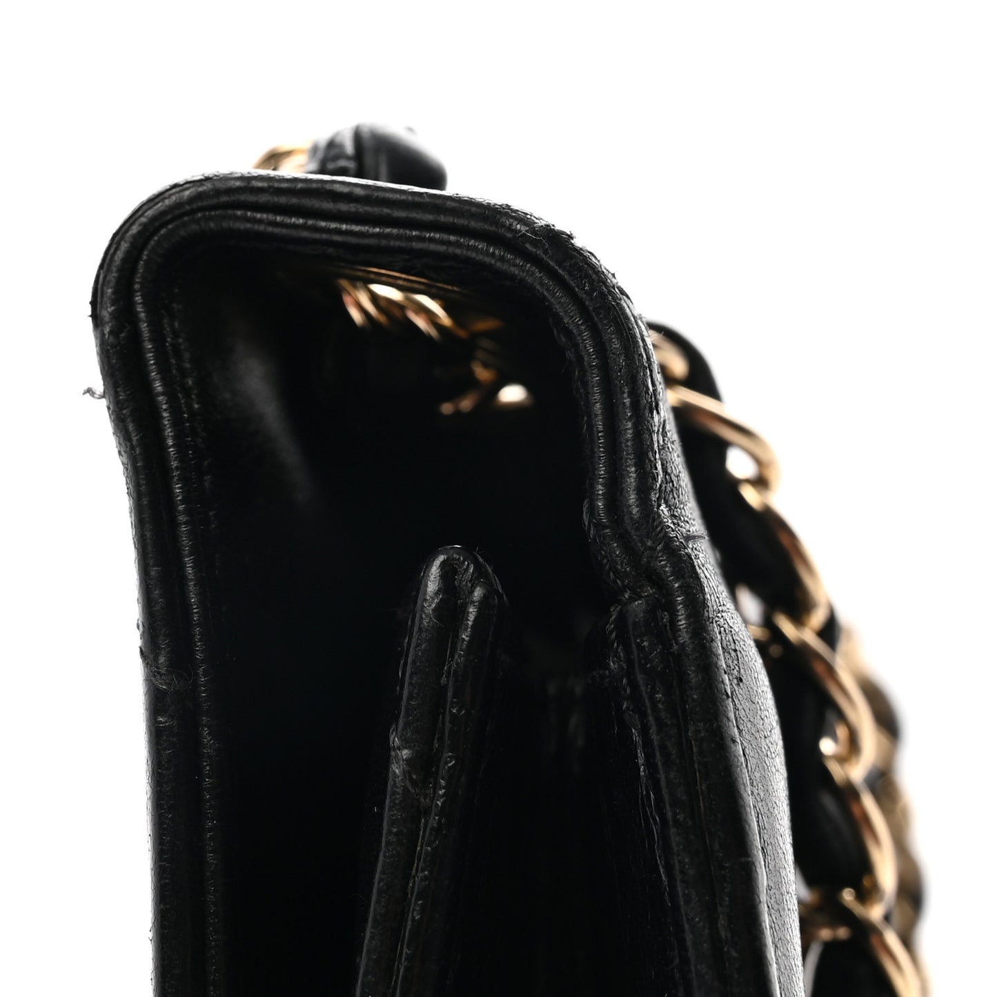 Lambskin Quilted Large Golden Class Flap Black