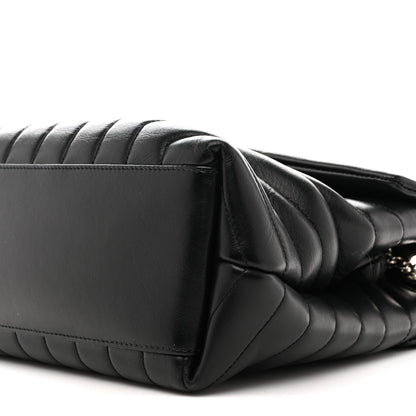 Saint Laurent Calfskin Y Quilted Monogram Medium Loulou Chain Satchel Black 10 of 11