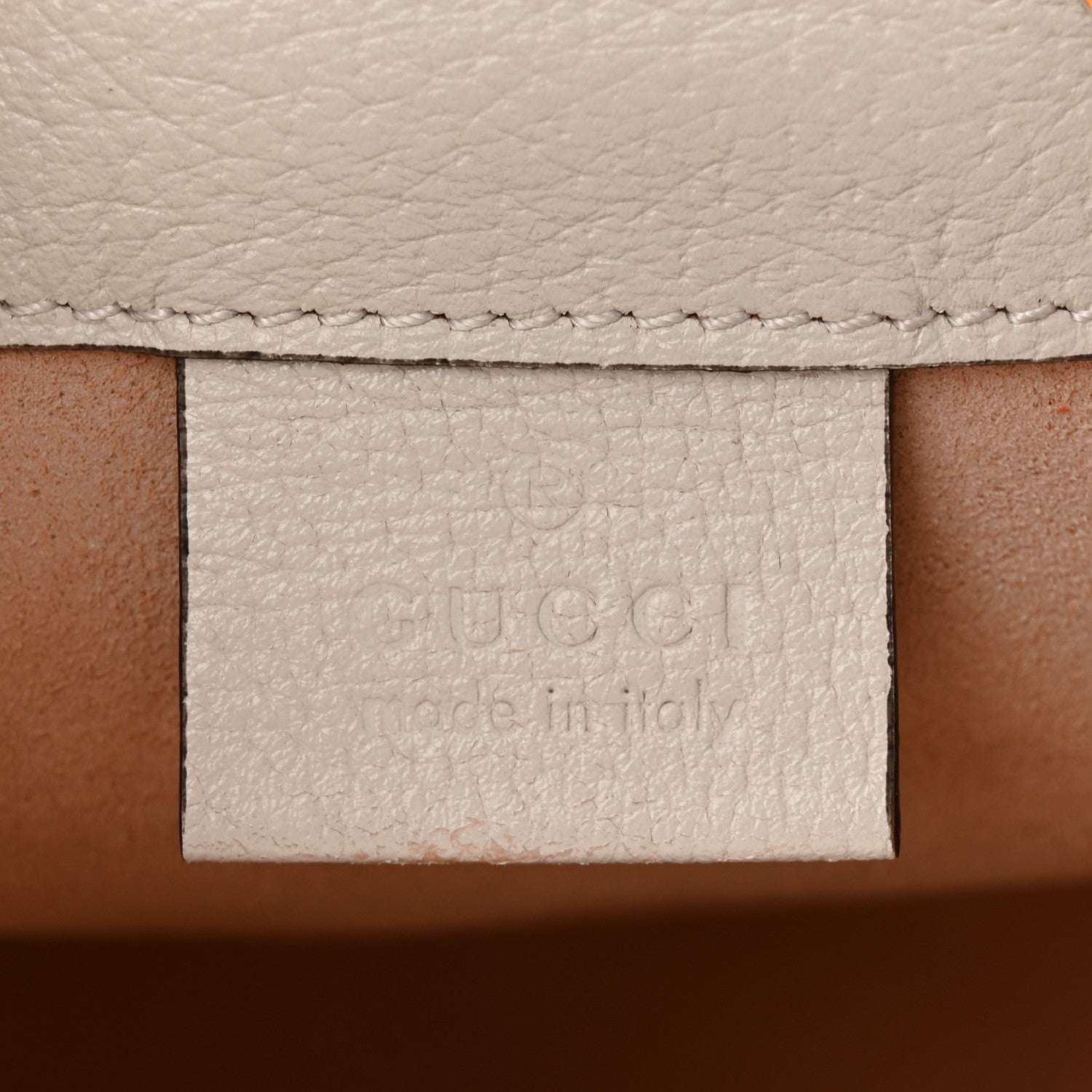 Gucci GG Supreme Monogram Textured Calfskin Web Mini Ophidia Bucket Bag Beige Ebony Mystic White 6 of 10