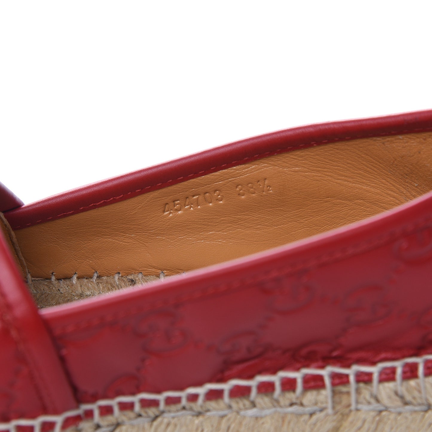 Guccissima Signature Espadrilles 38.5 Hibiscus Red