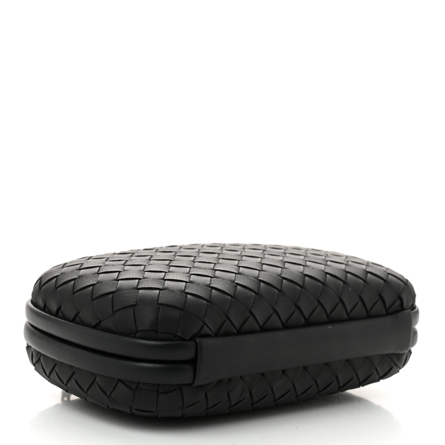 Nappa Intrecciato Chain Knot Clutch Black