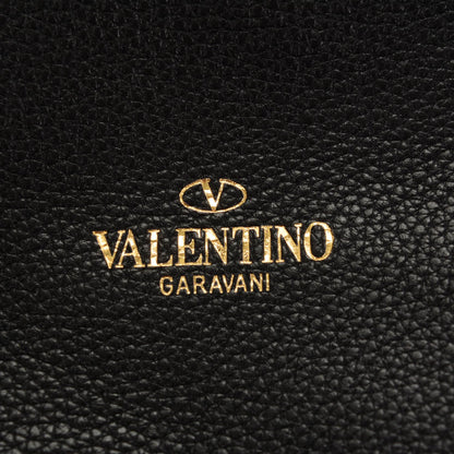 Valentino Garavani Grained Calfskin C-Rockee Fringe Tote Black 6 of 9