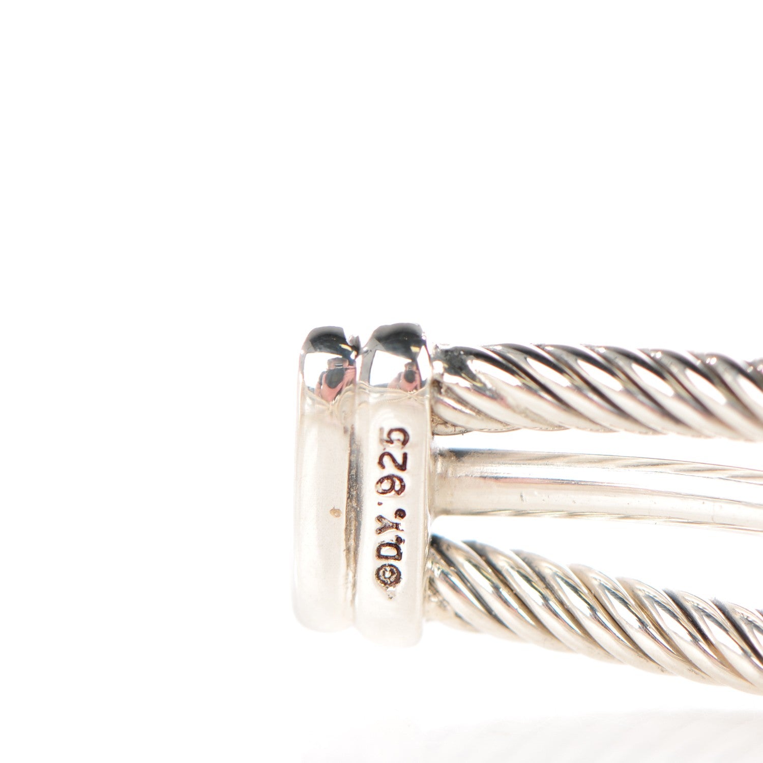 David Yurman Sterling Silver Pave Diamond 7mm X Crossover Cuff 4 of 5