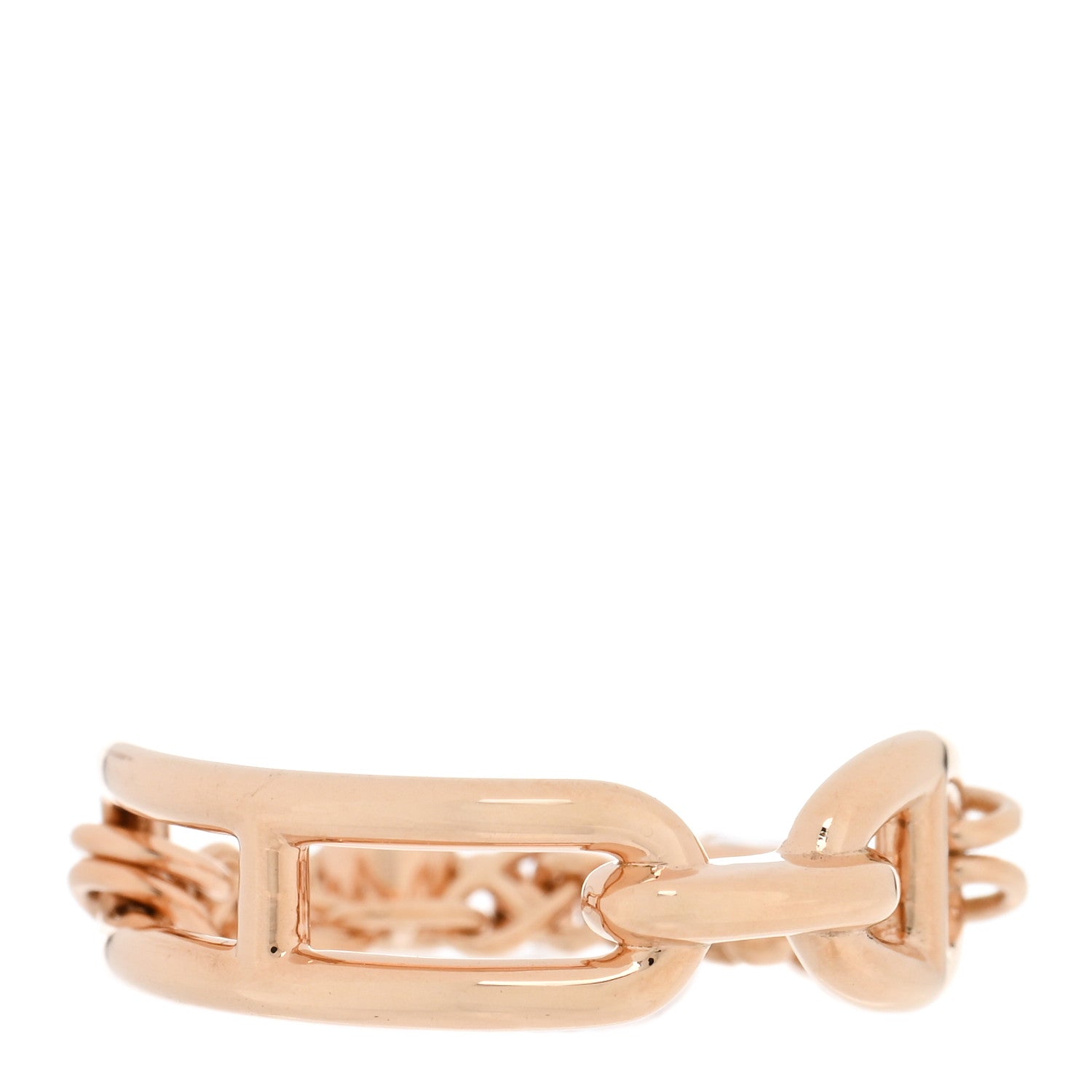 Hermes 18K Rose Gold Diamond PM Chaine d'Ancre Chaos Ring 50 5.25 3 of 5