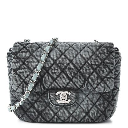 Chanel Denim Quilted Small Denimpression Flap Blue Black 1 of 10