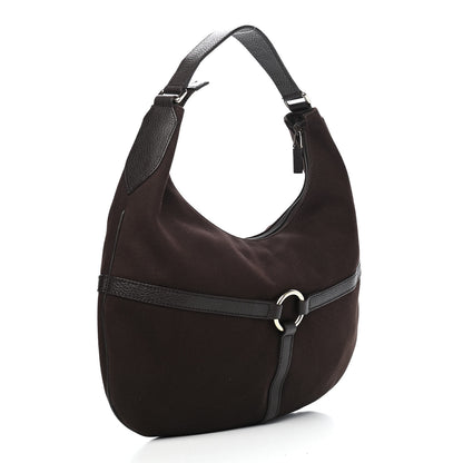 Gucci Canvas GG Reins Hobo Brown Black 2 of 9