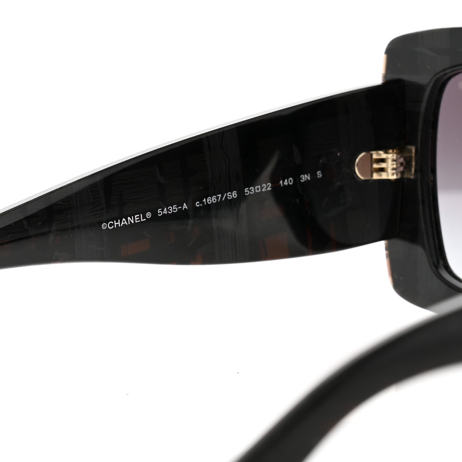 Chanel Acetate Rectangle Sunglasses 5435-A Black 6 of 8