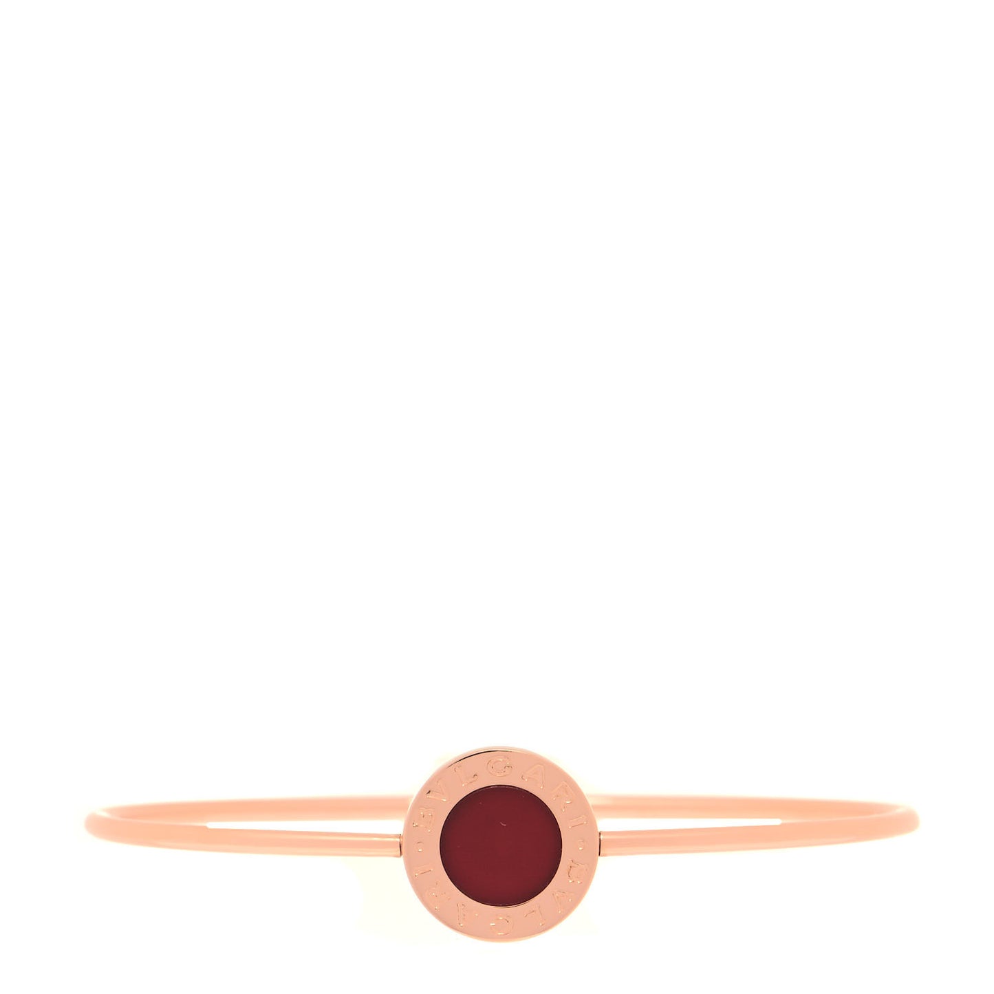 18K Rose Gold Carnelian BVLGARI BVLGARI Bangle Bracelet S