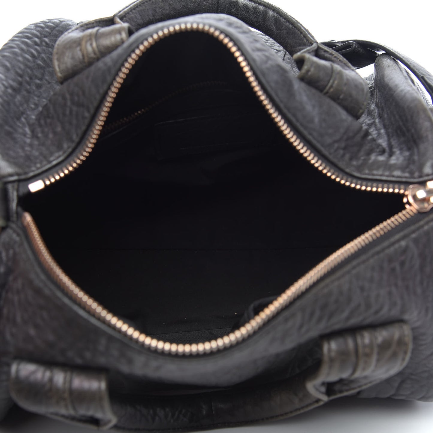 Pebbled Lambskin Rocco Black Rose Gold Hardware