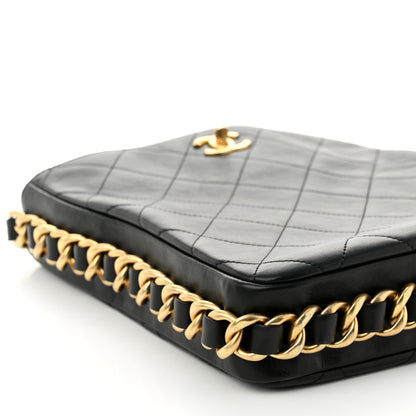 Chanel Calfskin Quilted Framing Chain Hobo Black 9 of 10
