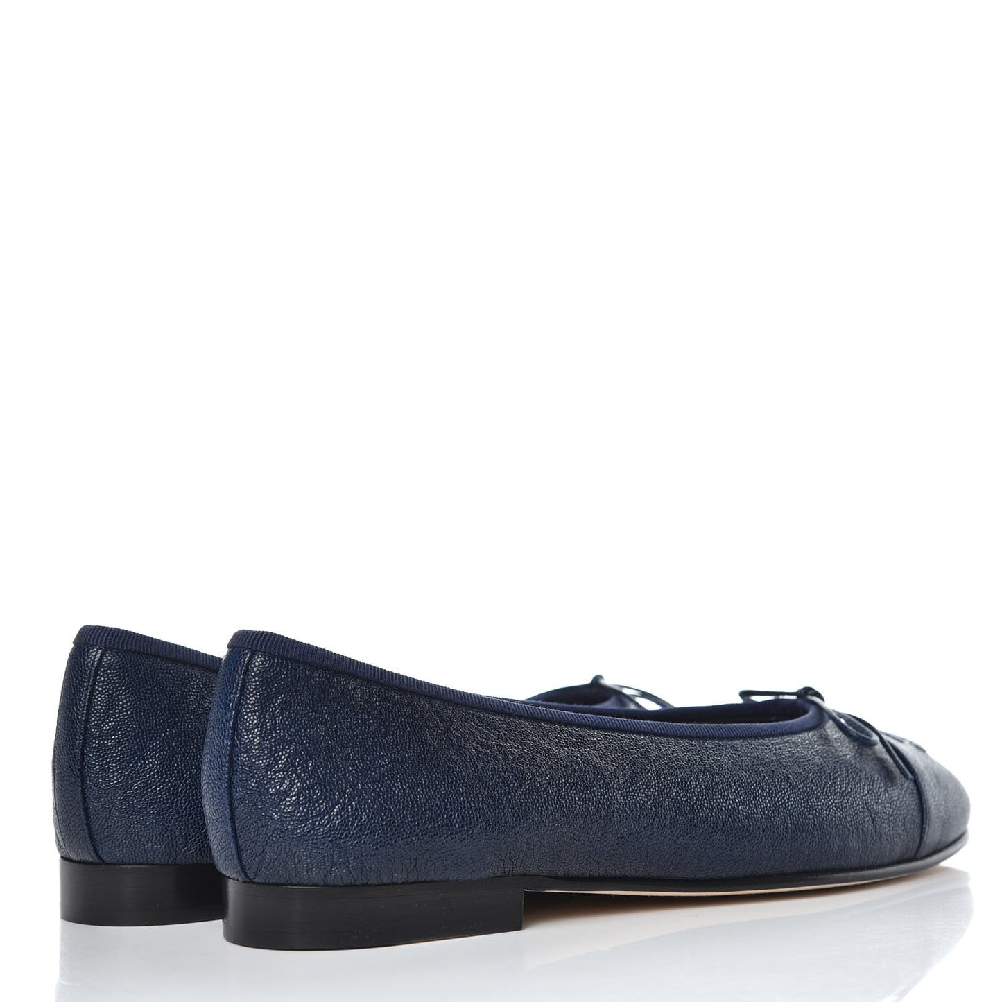 Caviar Cap Toe Ballerina Flats 36.5 Navy
