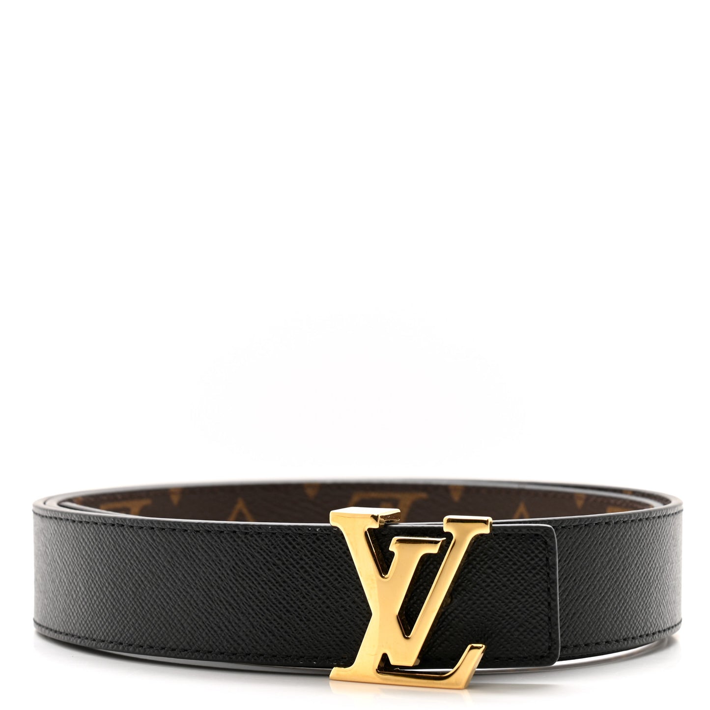 Calfskin Monogram 30mm LV Initiales Reversible Belt 90 36 Black
