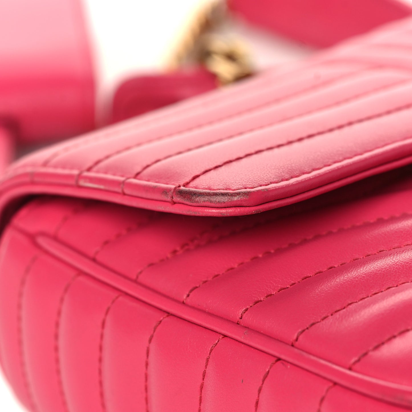 Soft Calfskin Impunture Diagramme Medium Chain Flap Shoulder Bag Magenta