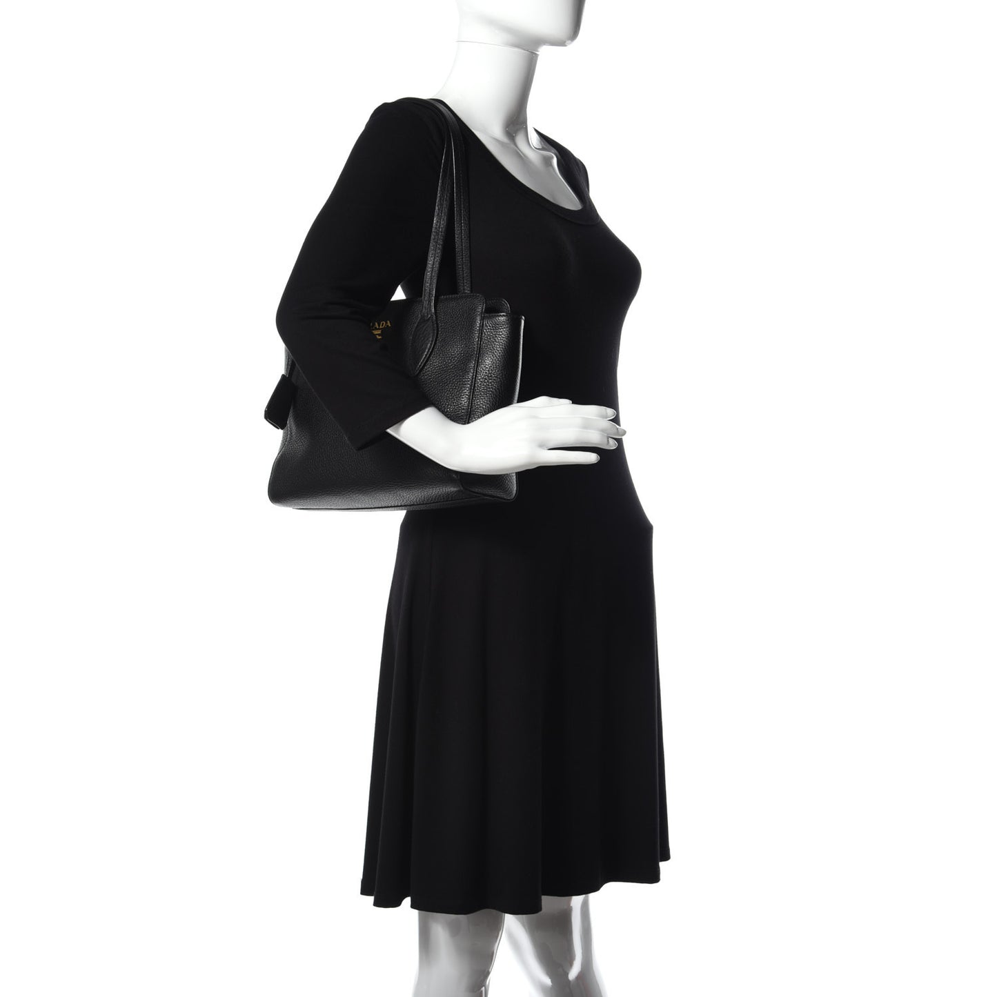 Vitello Daino Shopping Tote Black