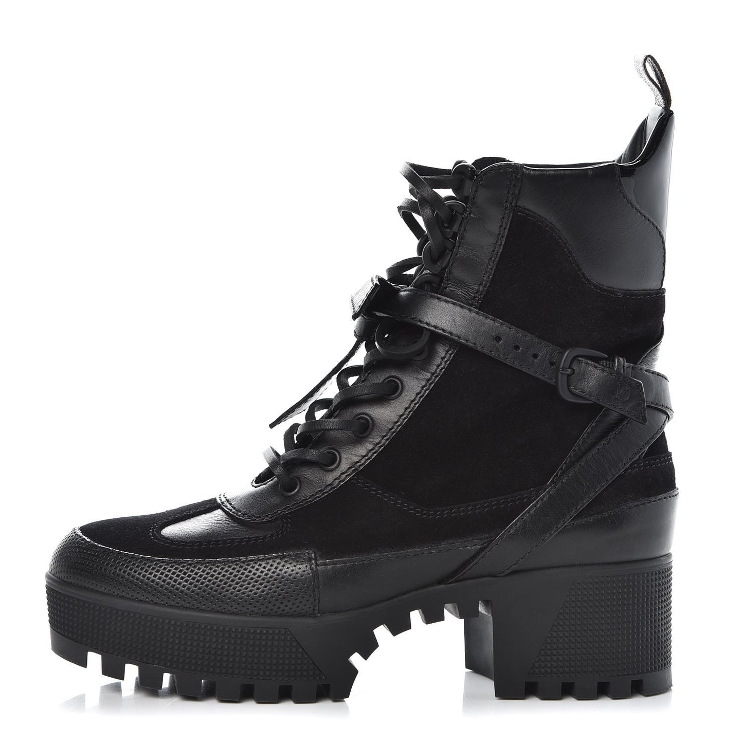 Suede Calfskin Palm Canyon Laureate Platform Desert Boots 38 Black