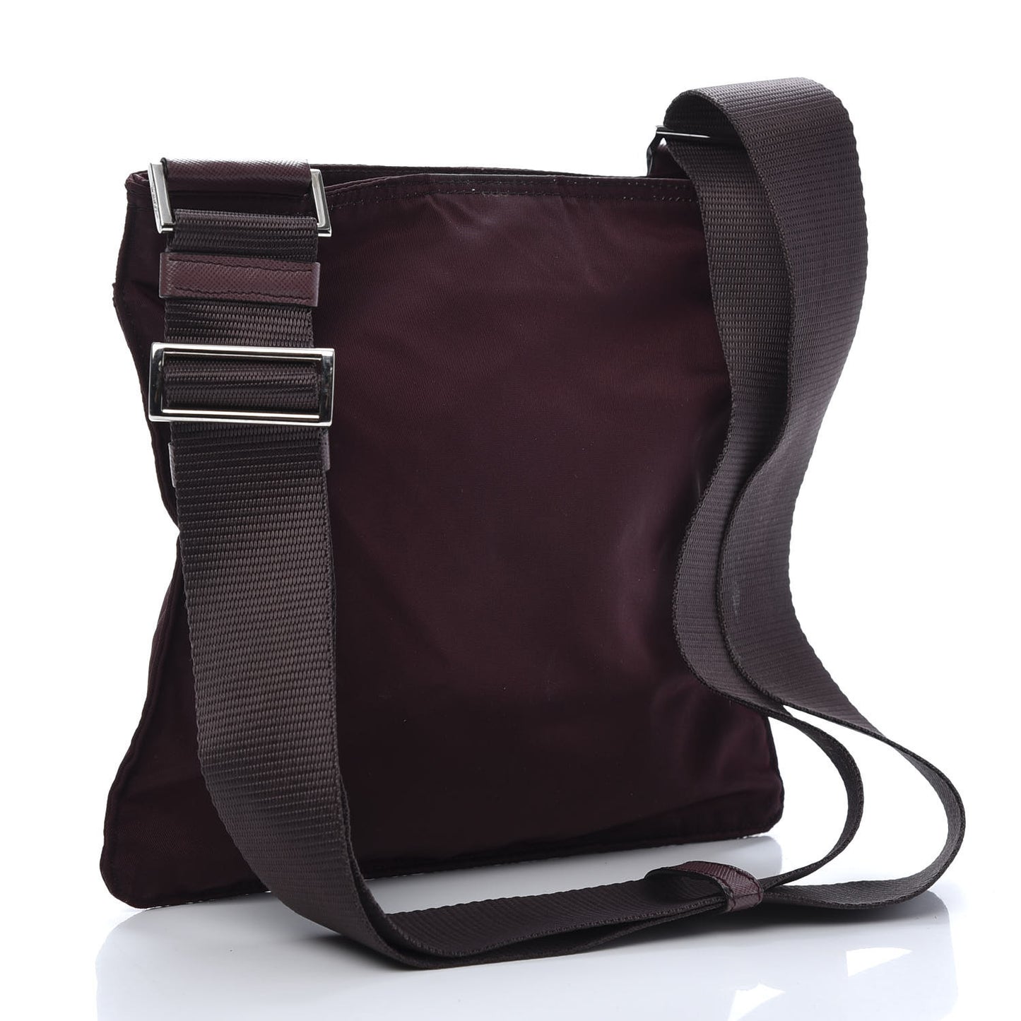 Tessuto Nylon Small Flat Messenger Bag Granato