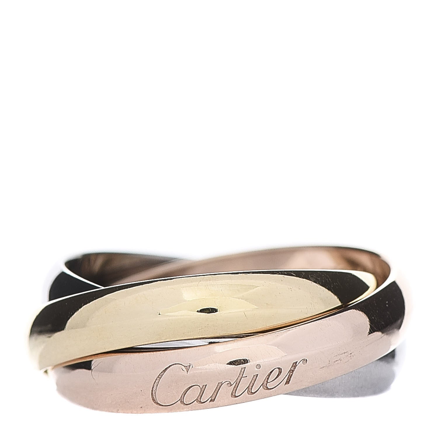 Cartier 18K Pink Yellow White Gold Classic Trinity Ring 51 5.75 1 of 6