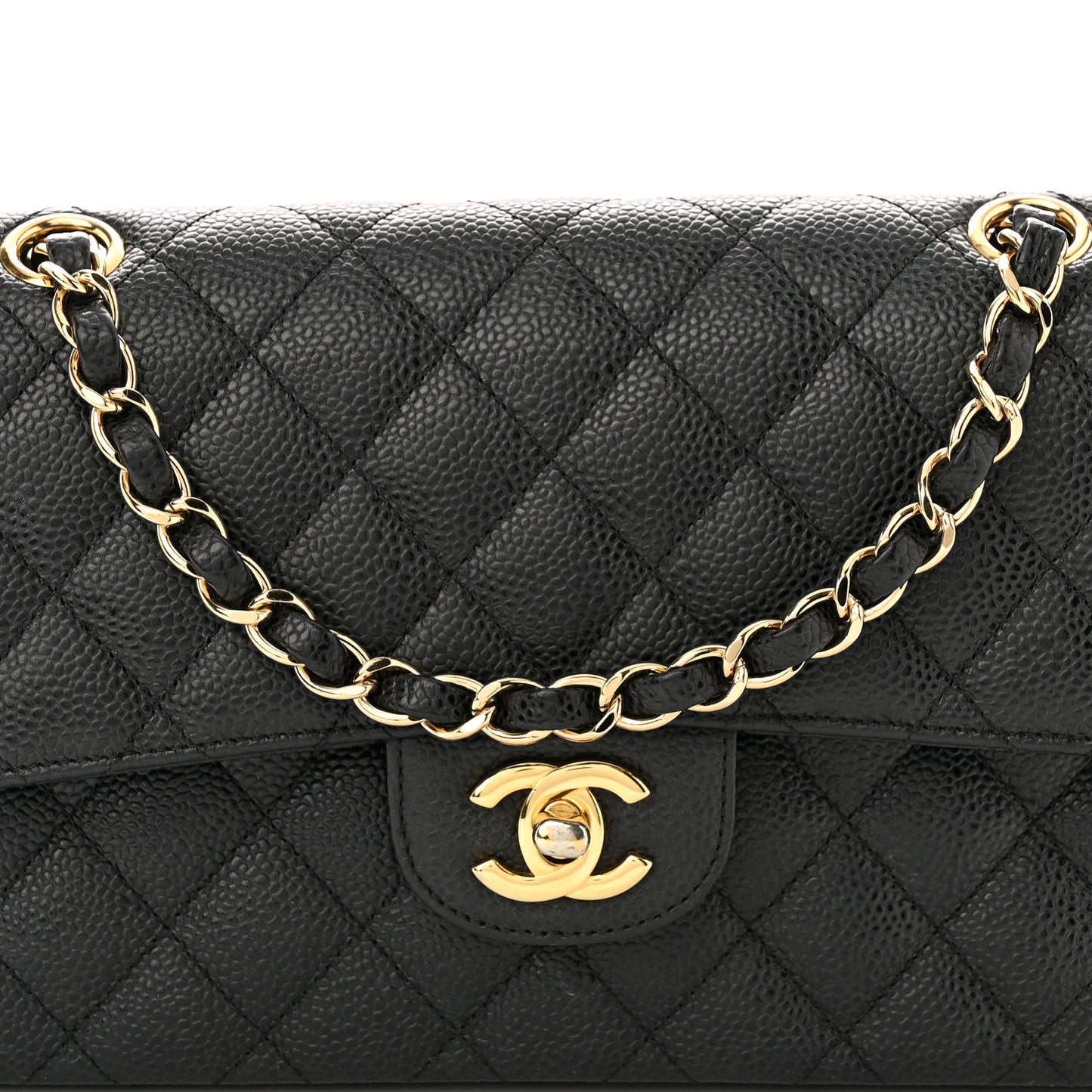 Caviar Quilted Small Double Flap Black