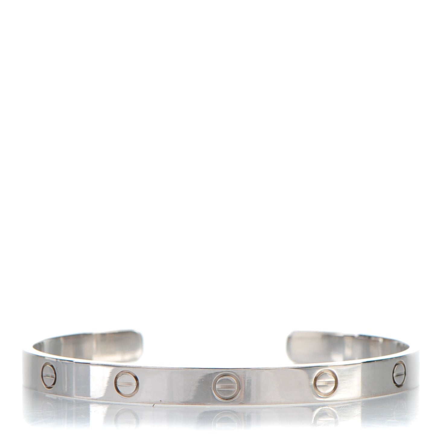 18K White Gold LOVE Cuff Bracelet 20