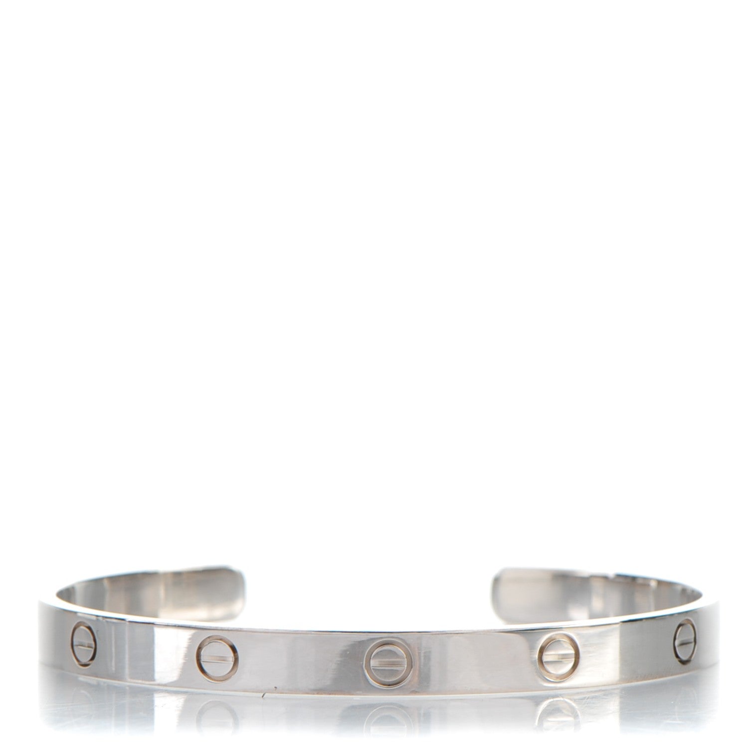Cartier 18K White Gold LOVE Cuff Bracelet 20 1 of 5