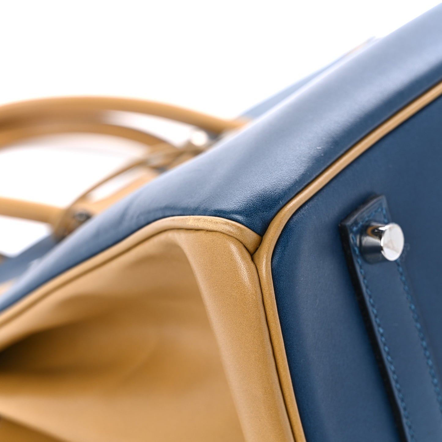 Box Horseshoe Birkin 35 Bleu de Prusse Curry