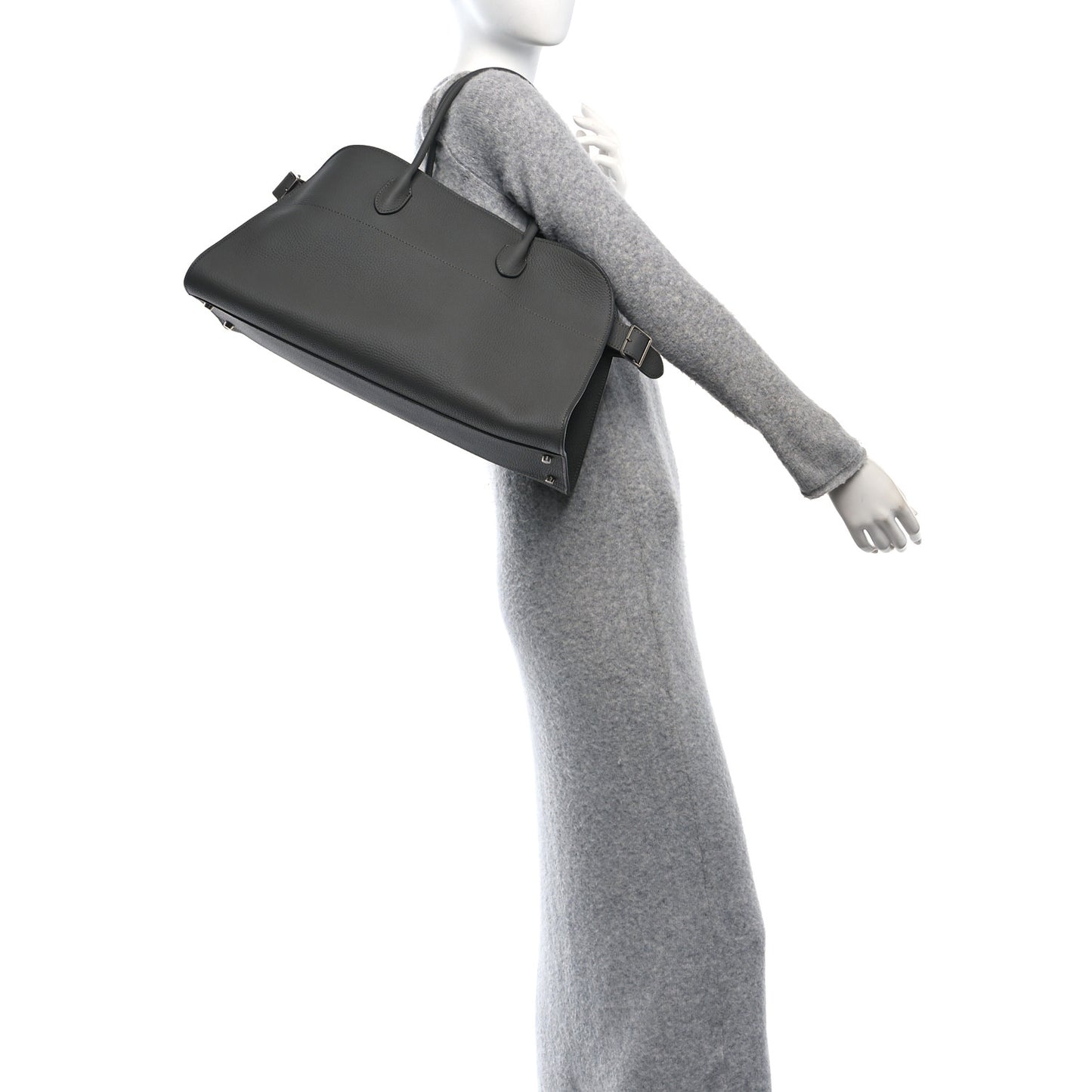 Grained Calfskin EW Margaux Timouse Grey