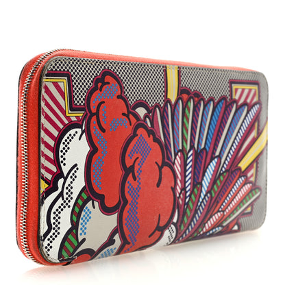 Hermes Swift Pegase Pop Azap Wallet Gris Perle Orange 3 of 8
