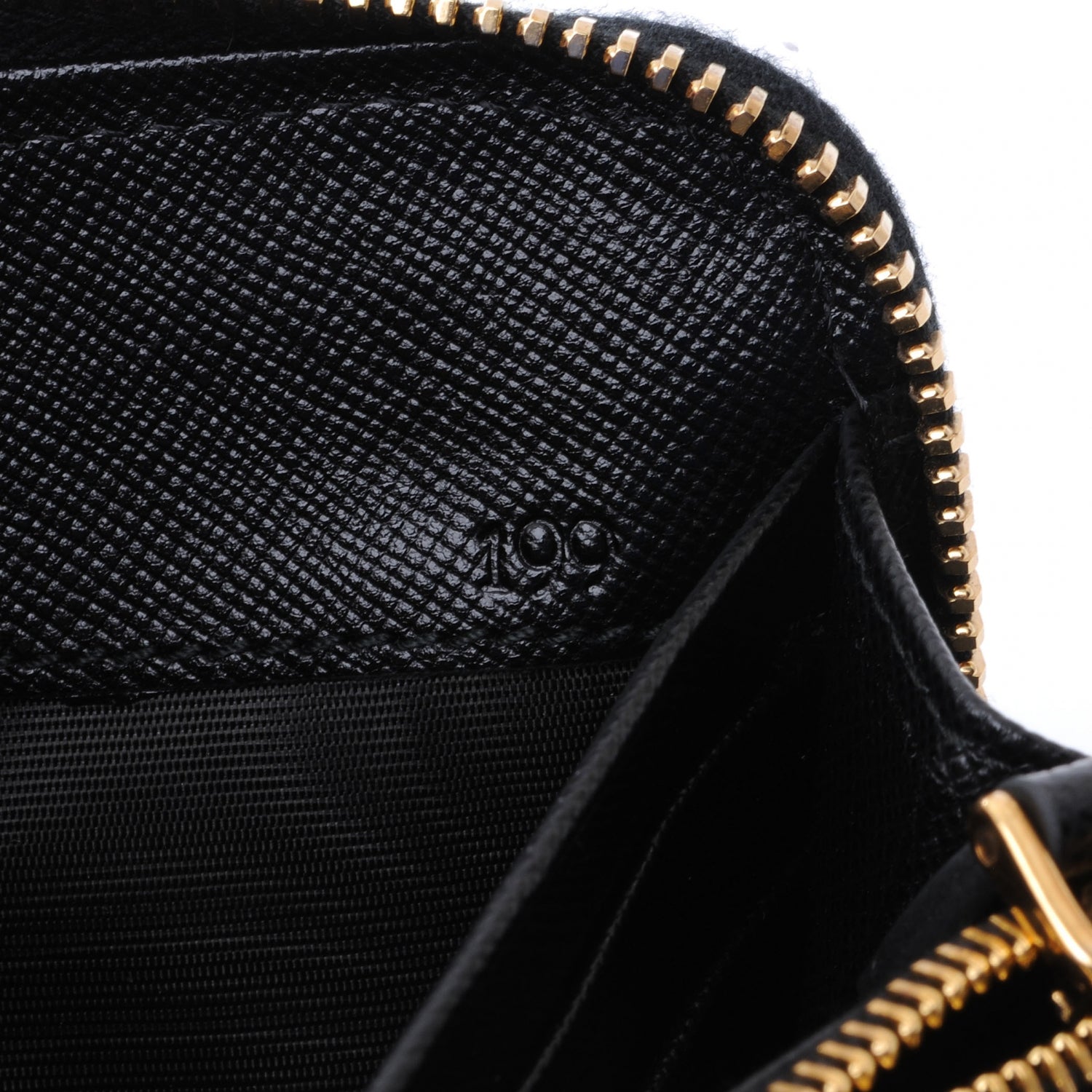 Prada Saffiano Quilted Zip Around Wallet Nero Black 9 of 9