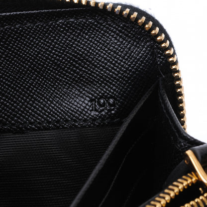 Prada Saffiano Quilted Zip Around Wallet Nero Black 9 of 9