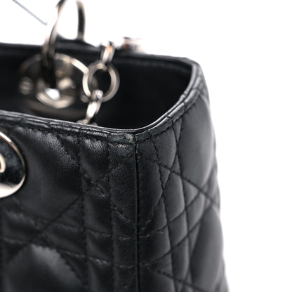 Christian Dior Lambskin Cannage Medium Lady Dior Black 15 of 18