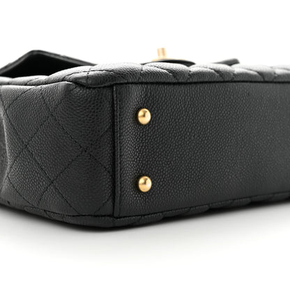 Chanel Caviar Calfskin Quilted Small Top Handle Flap Black 9 of 10
