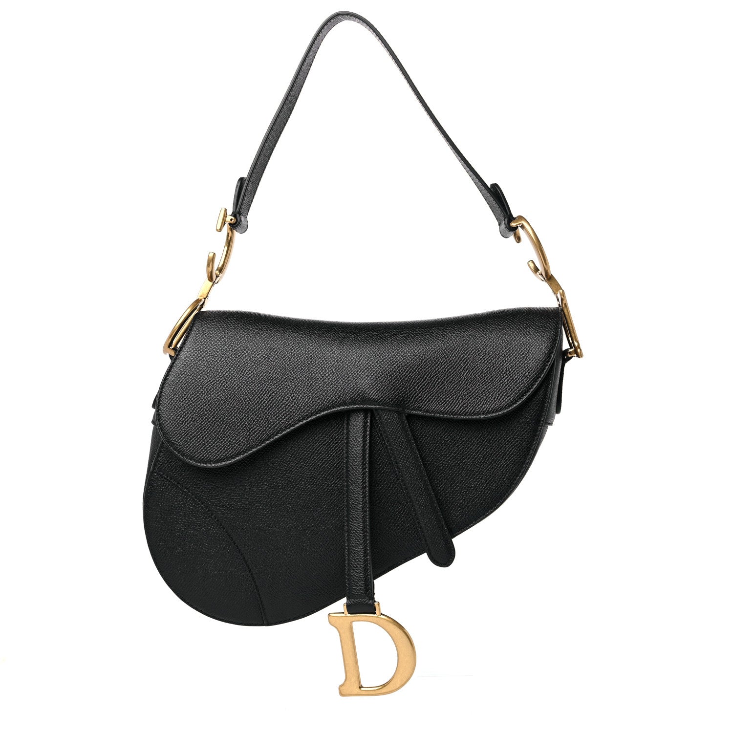 Christian Dior Grained Calfskin Saddle Bag Black 1 of 11