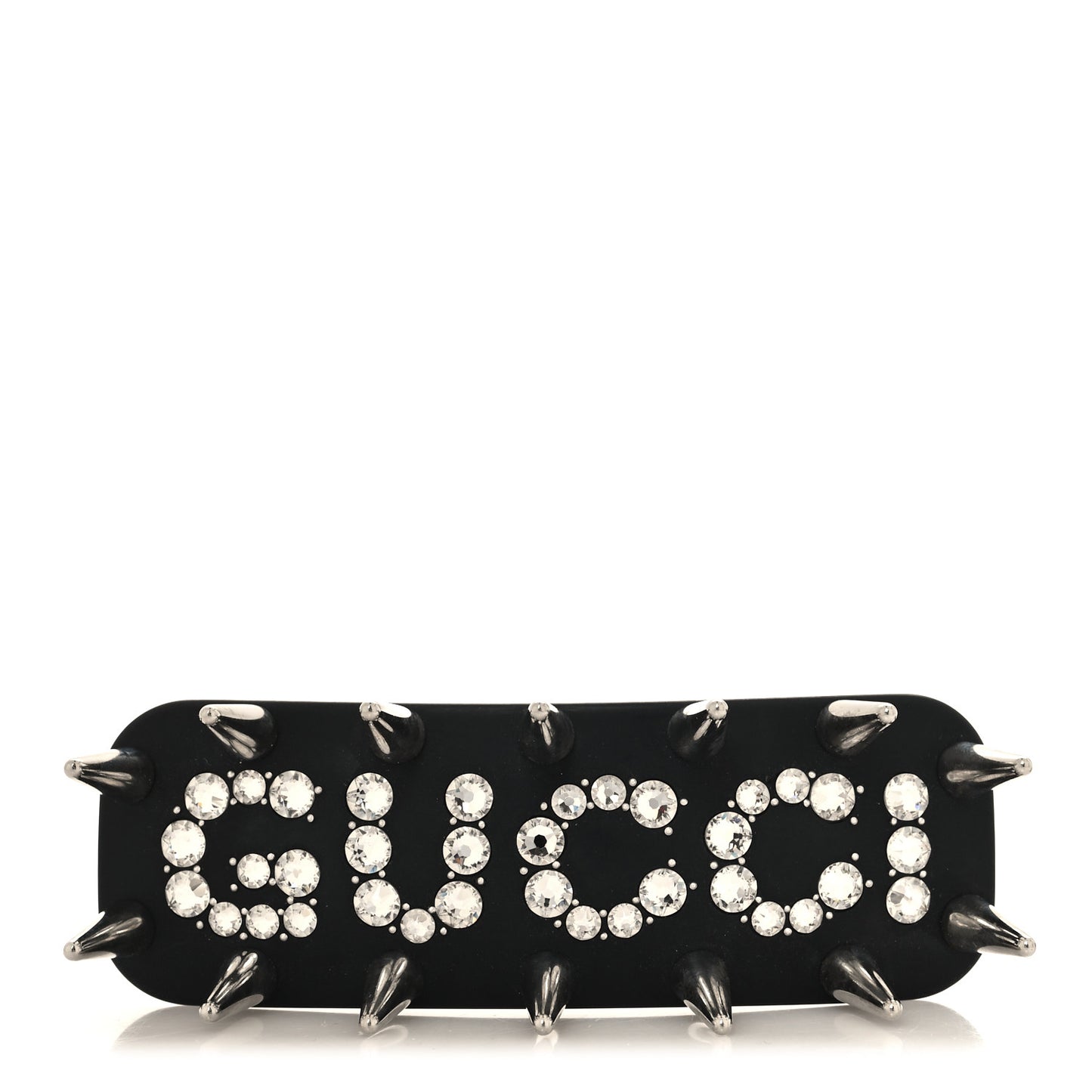 Resin Spikes Crystal Single Hair Barrette Black