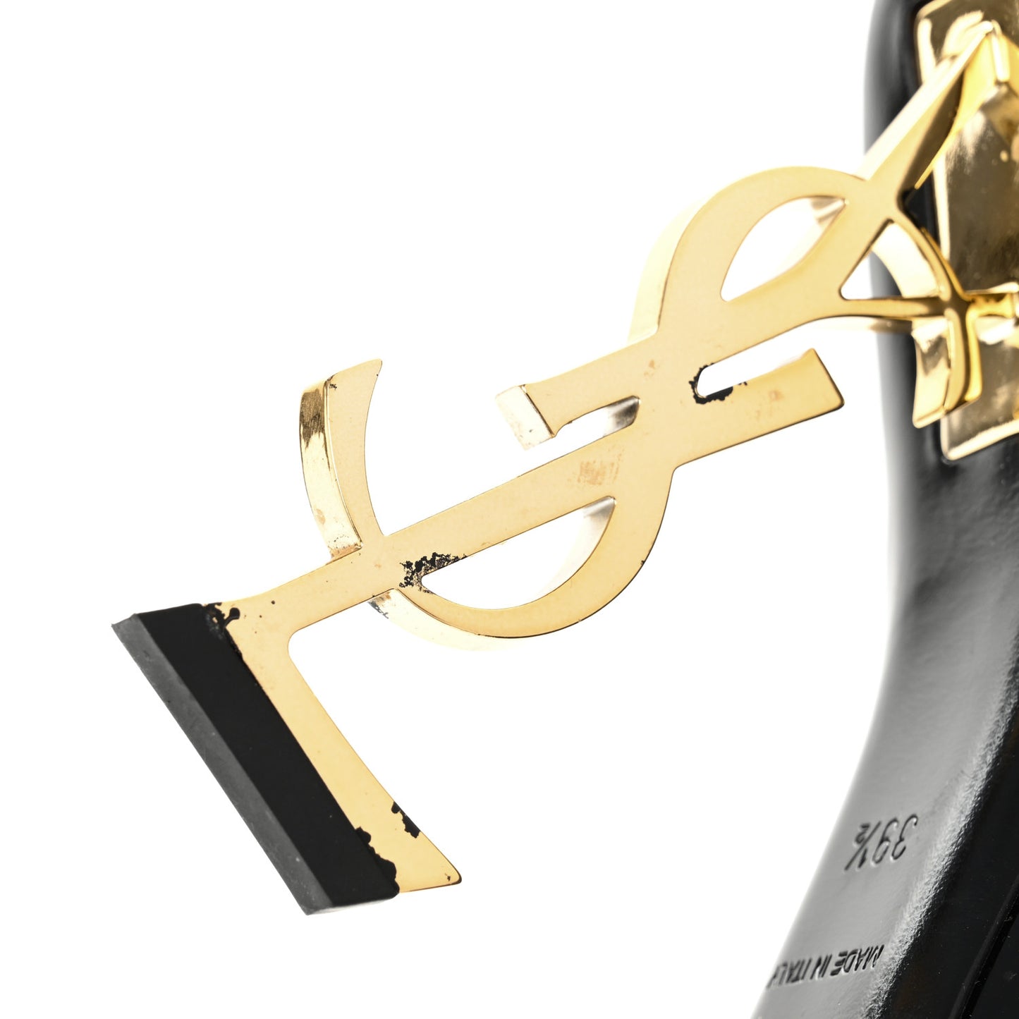 Patent Calfskin Opyum Pumps 39.5 Black Gold