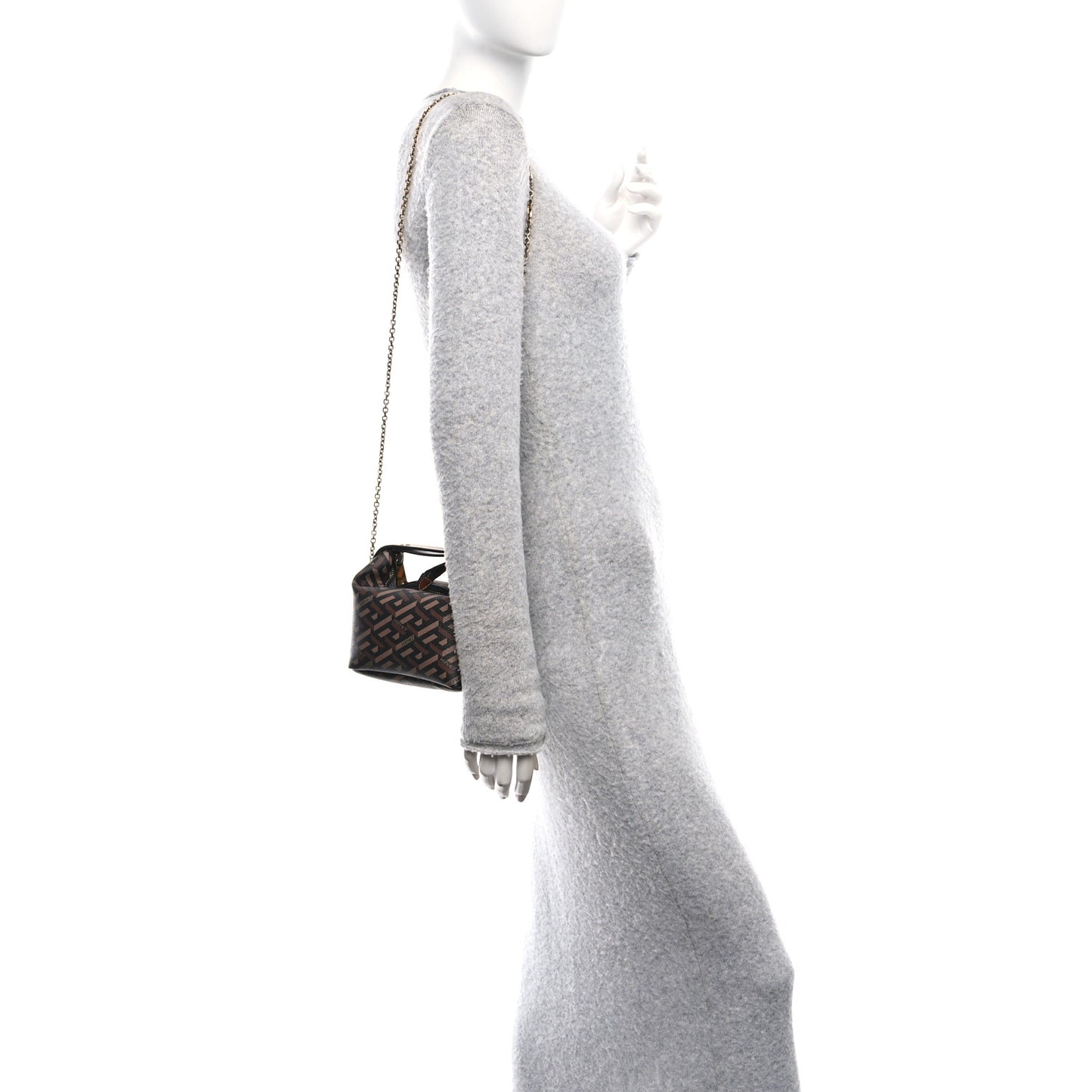 Coated Canvas La Greca Signature Mini Bag Black Carmel