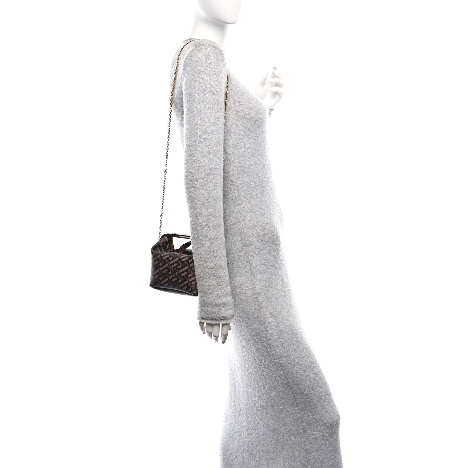 Versace Coated Canvas La Greca Signature Mini Bag Black Carmel 2 of 10
