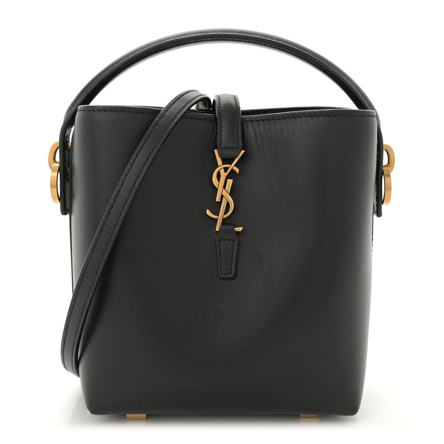 Shiny Calfskin Le 37 Mini Bucket Bag Black