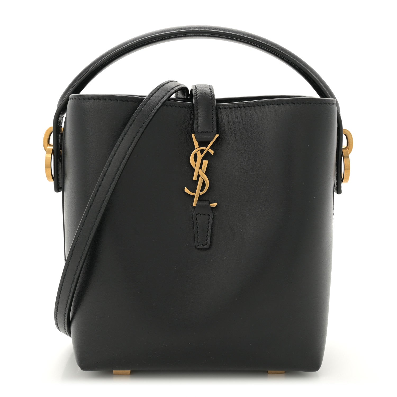Saint Laurent Shiny Calfskin Le 37 Mini Bucket Bag Black 1 of 11