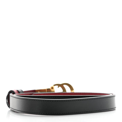 Gucci Plutone Calfskin Double G Reversible 20mm Belt 75 30 Black Red 2 of 6