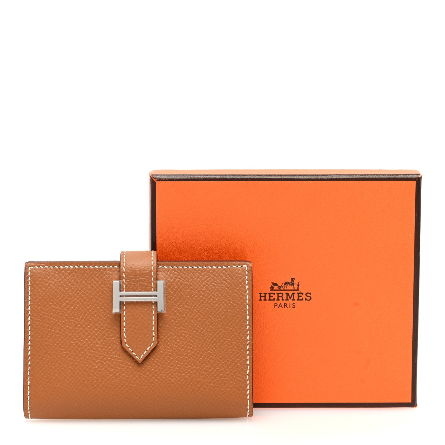 Hermes Epsom Bearn Card Holder Wallet Gold 8 of 8