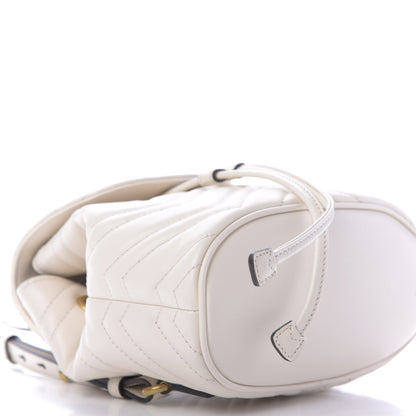 Gucci Calfskin Matelasse GG Marmont Flap Backpack White 5 of 9