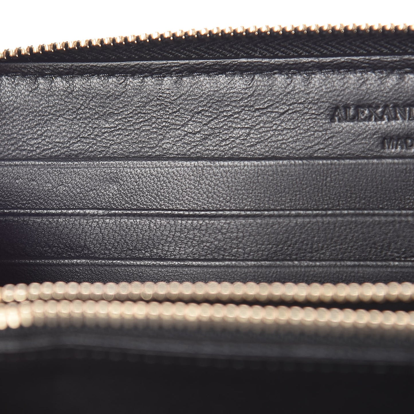 Pebbled Calfskin Skull Continental Zip Wallet Black
