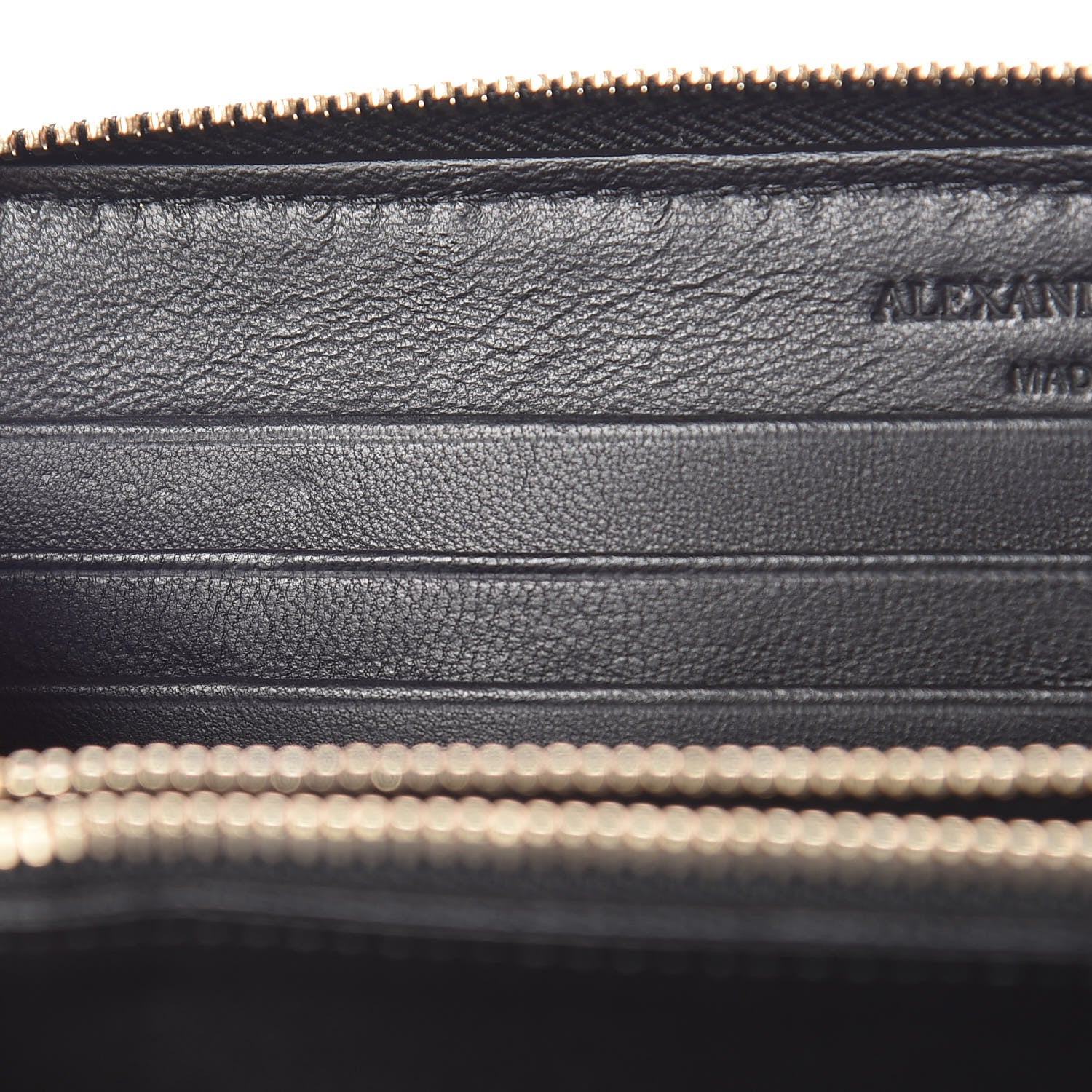 Alexander McQueen Pebbled Calfskin Skull Continental Zip Wallet Black 8 of 12