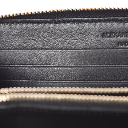 Alexander McQueen Pebbled Calfskin Skull Continental Zip Wallet Black 8 of 12