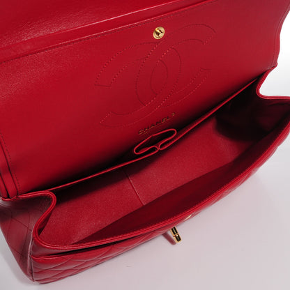 Chanel Lambskin Quilted Jumbo Double Flap Red 5 of 10